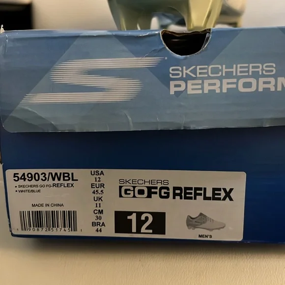 Sketchers Men’s GO FG-REFLEX Cleats Wht/Blu Size 12 - Picture 6 of 7